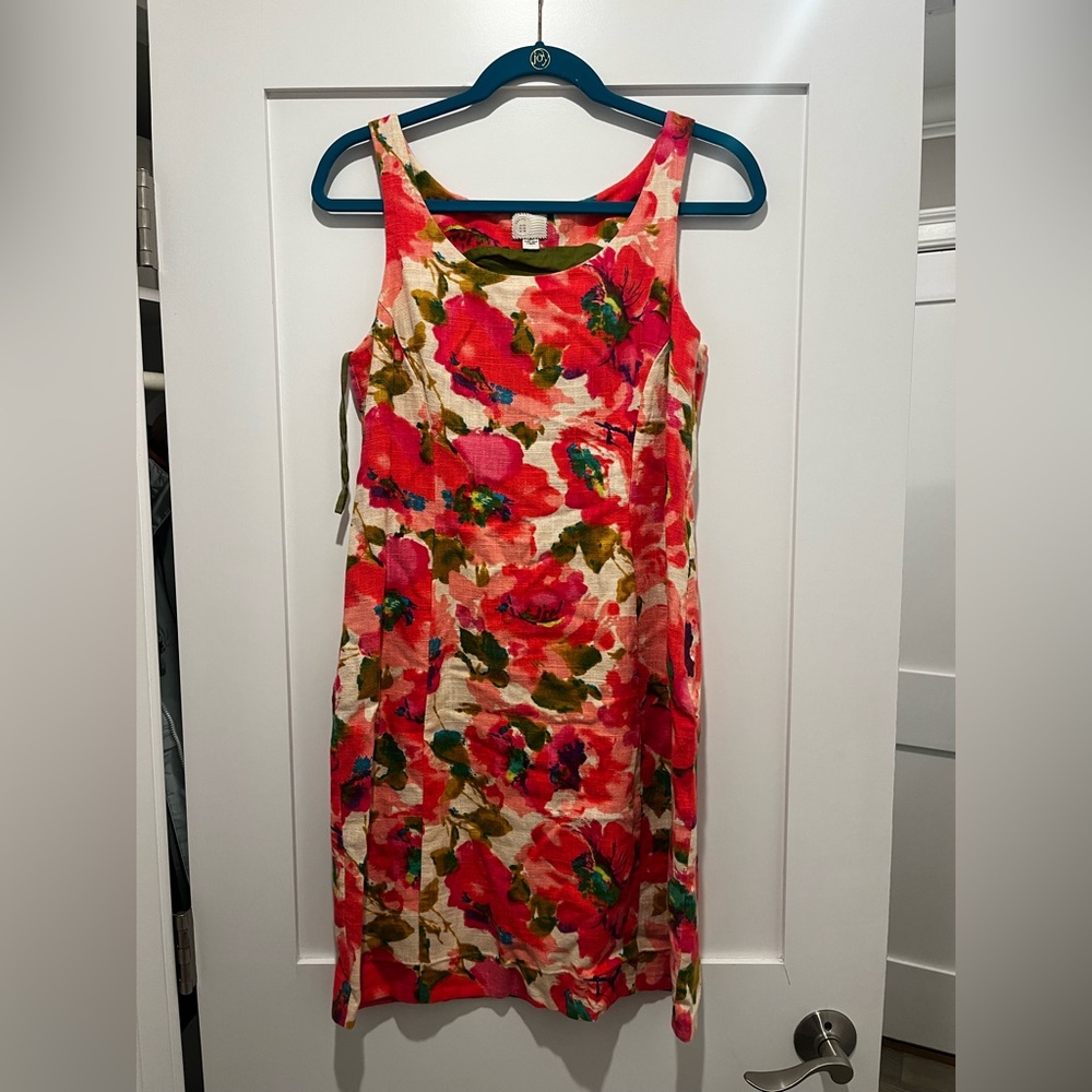 Anthropologie Postmark Blushing Olena Pink Floral Shift Dress Size 4